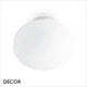 Ideal Lux - Cotton, 2 Sizes: 30 & 40 - White Etched Glass & White Metal Modern Designer Globe Flush-Fitting Ceiling Light - Minimalist Chic for your Home & Business