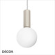 Ideal Lux - Odeon 15 & 20, 2 Sizes - White Etched with a Striped Cylindrical Stem Modern Designer Glass Pendant Light - Minimalist Italian Chic for your Kitchen, Reception Room or Bistro