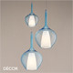 Ideal Lux - Kalique, 6 Shapes and Sizes - Blue Glass with a Satin White Glass Core Modern Designer Pendant Light - Italian Design for a Kitchen, Kitchen Island, Dining Room, Hotel, Restaurant & Café