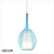 Ideal Lux - Kalique, 6 Shapes and Sizes - Blue Glass with a Satin White Glass Core Modern Designer Pendant Light - Italian Design for a Kitchen, Kitchen Island, Dining Room, Hotel, Restaurant & Café