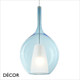 Ideal Lux - Kalique, 6 Shapes and Sizes - Blue Glass with a Satin White Glass Core Modern Designer Pendant Light - Italian Design for a Kitchen, Kitchen Island, Dining Room, Hotel, Restaurant & Café