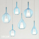 Ideal Lux - Kalique, 6 Shapes and Sizes - Blue Glass with a Satin White Glass Core Modern Designer Pendant Light - Italian Design for a Kitchen, Kitchen Island, Dining Room, Hotel, Restaurant & Café