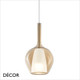 Ideal Lux - Kalique, 6 Shapes and Sizes - Amber Glass with a Satin White Glass Core Modern Designer Pendant Light - Italian Design for a Kitchen, Kitchen Island, Dining Room, Hotel, Restaurant & Café