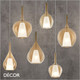 Ideal Lux - Kalique, 6 Shapes and Sizes - Amber Glass with a Satin White Glass Core Modern Designer Pendant Light - Italian Design for a Kitchen, Kitchen Island, Dining Room, Hotel, Restaurant & Café