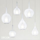 Ideal Lux - Kalique, 6 Shapes and Sizes - Clear Glass with a Satin White Glass Core Modern Designer Pendant Light - Italian Design for a Kitchen, Kitchen Island, Dining Room, Hotel, Restaurant & Café