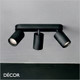A1 Ideal Lux - Dynamite 3 - Linear Round Matt Black Modern Designer Adjustable Spotlight Bar - Perfect for a Kitchen, Dining Room, Office, Restaurant or Bar