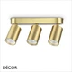 A1 Ideal Lux - Dynamite 3 - Linear Round Brass Modern Designer Adjustable Spotlight Bar - Perfect for a Kitchen, Dining Room, Office, Restaurant or Bar