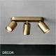 A1 Ideal Lux - Dynamite 3 - Linear Round Brass Modern Designer Adjustable Spotlight Bar - Perfect for a Kitchen, Dining Room, Office, Restaurant or Bar