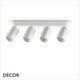 Ideal Lux - Dynamite 4 - Round Matt White Modern Designer Adjustable Spotlight Bar with a Linear Base - Perfect for a Kitchen, Dining Room, Office, Restaurant or Bar