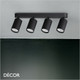 Ideal Lux - Dynamite 4 - Linear Round Matt Black Modern Designer Adjustable Spotlight Bar - Perfect for a Kitchen, Dining Room, Office, Restaurant or Bar