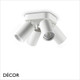 Ideal Lux - Dynamite 4 - Round Matt White Modern Designer Adjustable Spotlights with a Square Base - Perfect for a Kitchen, Dining Room, Office, Restaurant or Bar