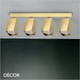 Ideal Lux - Dynamite 4 - Square Brushed Brass Modern Designer Adjustable Spotlight Bar with a Linear Base - Perfect for a Kitchen, Dining Room, Office, Restaurant or Bar