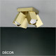 Ideal Lux - Dynamite 4 - Square Brushed Brass Modern Designer Adjustable Spotlights with a Square Base - Perfect for a Kitchen, Dining Room, Office, Restaurant or Bar