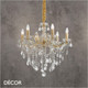 Ideal Lux - Florian, 6 arm - Clear Crystal & Gold Chandelier - Opulent Italian Design for a Dining Room, Living Room, Stairs, Hallway, Hotel & Restaurant