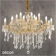 Ideal Lux - Florian, 18 arm - Clear Crystal & Gold Chandelier - Opulent Italian Design for a Dining Room, Living Room, Stairs, Hallway, Hotel & Restaurant