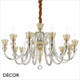 Ideal Lux - Strauss, 12 arm - Clear Crystal & Gold Chandelier - Opulent Italian Design for a Dining Room, Living Room, Stairs, Hallway, Hotel & Restaurant