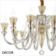 Ideal Lux - Strauss, 12 arm - Clear Crystal & Gold Chandelier - Opulent Italian Design for a Dining Room, Living Room, Stairs, Hallway, Hotel & Restaurant