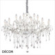 Ideal Lux - Florian, 18 arm - Clear Crystal & Chrome Chandelier - Opulent Italian Design for a Dining Room, Living Room, Stairs, Hallway, Hotel & Restaurant