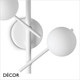 Ideal Lux - Atlas - Etched White Glass Globes & Matt White Designer Globe Wall Light with Adjustable Arms - Ideal for any Modern Space