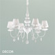Ideal Lux - Blanche, 6 arm - White Satin Modern Designer Chandelier - Contemporary Italian Style for a Dining Room, Living Room, Kitchen, Hallway, Hotel & Restaurant