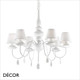 Ideal Lux - Blanche, 6 arm - White Satin Modern Designer Chandelier - Contemporary Italian Style for a Dining Room, Living Room, Kitchen, Hallway, Hotel & Restaurant