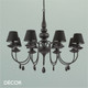 Ideal Lux - Blanche, 8 arm - Black Satin Modern Designer Chandelier - Contemporary Italian Style for a Dining Room, Living Room, Kitchen, Hallway, Hotel & Restaurant