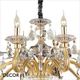 Ideal Lux - Negresco, 8 arm - Crystal & Gold Chandelier - Magnificent Italian Showpiece for a Dining Room, Living Room, Stairs, Hallway, Hotel & Restaurant