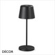 Ideal Lux - Cute - Black Modern Designer Portable Wireless Rechargeable Touch-Dimmer Table Lamp for any Indoor or Outdoor Space