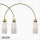 Maytoni - Antic 4 - White Fluted Glass with Gold Accents Modern Designer Multiple Pendant Light - Stylish Design for any Contemporary Interior Space