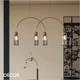 1 A Maytoni - Antic 4 - Cognac Fluted Glass with Gold Accents Modern Designer Multiple Pendant Light - Stylish Design for any Contemporary Interior Space