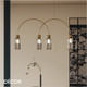 Maytoni - Antic 4 - Smoked Grey Fluted Glass with Gold Accents Modern Designer Multiple Pendant Light - Stylish Design for any Contemporary Interior Space