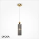 Maytoni - Antic - Slim Smoked Grey Fluted Glass with Gold Accents Modern Designer Pendant Light - Stylish Design for any Contemporary Interior Space