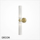 Antic - White Fluted Glass Gold Accents Modern Designer Ultra-Slim Wall Light - Elegant German Design for any Contemporary Interior Space