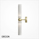 Antic - White Fluted Glass Gold Accents Modern Designer Ultra-Slim Wall Light - Elegant German Design for any Contemporary Interior Space