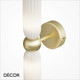 Antic - White Fluted Glass Gold Accents Modern Designer Ultra-Slim Wall Light - Elegant German Design for any Contemporary Interior Space