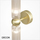 Maytoni - Antic - Cognac Fluted Glass Gold Accents Modern Designer Ultra-Slim Wall Light - Elegant German Design for any Contemporary Interior Space
