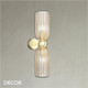 Antic - Cognac Fluted Glass Gold Accents Modern Designer Slim Wall Light - Elegant German Design for any Contemporary Interior Space