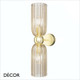 Antic - Cognac Fluted Glass Gold Accents Modern Designer Slim Wall Light - Elegant German Design for any Contemporary Interior Space