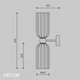 Antic - Smoked Grey Fluted Glass Gold Accents Modern Designer Slim Wall Light - Elegant German Design for any Contemporary Interior Space