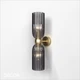Antic - Smoked Grey Fluted Glass Gold Accents Modern Designer Slim Wall Light - Elegant German Design for any Contemporary Interior Space