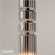 Maytoni - Ordo 94 - Mirrored Smoky Ribbed Glass with Chrome Accents Modern Designer LED Pendant Light - Stylish German Design for any Contemporary Interior Space