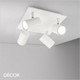 1A1 Ideal Lux - Spot 4 - Matt White Modern Designer Adjustable Ceiling Cylindrical Spotlight Plate - Perfect for a Kitchen Island, Kitchen, Dining Room, Office, Restaurant or Bar