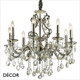 Ideal Lux - Gioconda, 8 arm - Crystal & Antiqued Silver Chandelier - Opulent Italian Style for a Dining Room, Living Room, Stairs, Hallway, Hotel & Restaurant