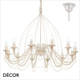 Ideal Lux - Corte, 12 arm - Antique White Finish, Hand-Crafted Candelabra Chandelier - Italian Luxury for a Dining Room, Living Room, Kitchen, Hall & Restaurant