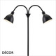 Nordlux - Ray - Black with Brass Detail Modern Designer Single Column Double Head Floor Lamp - Perfect for a Living Room, Study, Dining Room, Hotel & Reception Nordlux - Ray - Black with Brass Detail Modern Designer Single Column Double Head Floor Lamp - Perfect for a Living Room, Study, Dining Room, Hotel & Reception