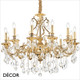 Ideal Lux - Gioconda, 12 arm - Crystal & Antiqued Gold Chandelier - Opulent Italian Style for a Dining Room, Living Room, Stairs, Hallway, Hotel & Restaurant