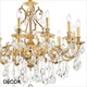Ideal Lux - Gioconda, 12 arm - Crystal & Antiqued Gold Chandelier - Opulent Italian Style for a Dining Room, Living Room, Stairs, Hallway, Hotel & Restaurant