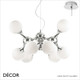 11 Ideal Lux - Nodi, 2 Sizes - Polished Chrome & Etched White Glass Modern Designer Multiple Globe Ceiling Light - A Magnificent Statement Piece for a Dining Room, Kitchen, Kitchen Island, Hallway, Stairwell, Hotel, Restaurant, Bistro, Bar & Café