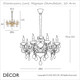 Ideal Lux - Negresco, 10 arm - Crystal & Gold Chandelier - Magnificent Italian Showpiece for a Dining Room, Living Room, Stairs, Hallway, Hotel & Restaurant
