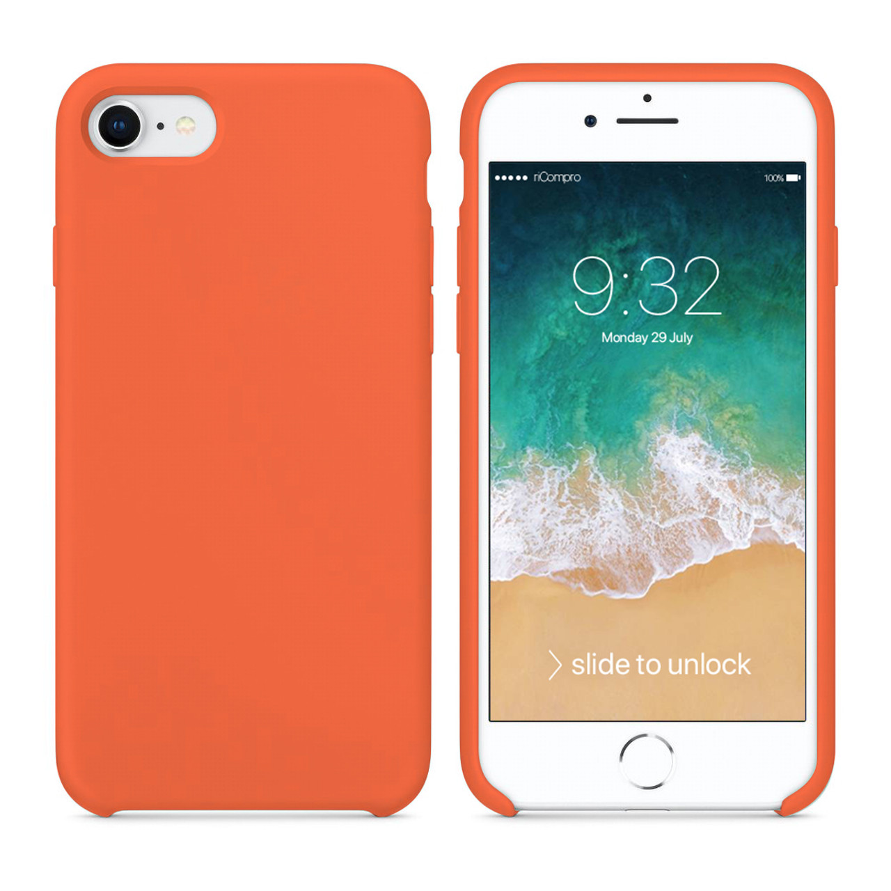 Cover Arancione Pesca per iPhone 7 e iPhone 8 di Silicone